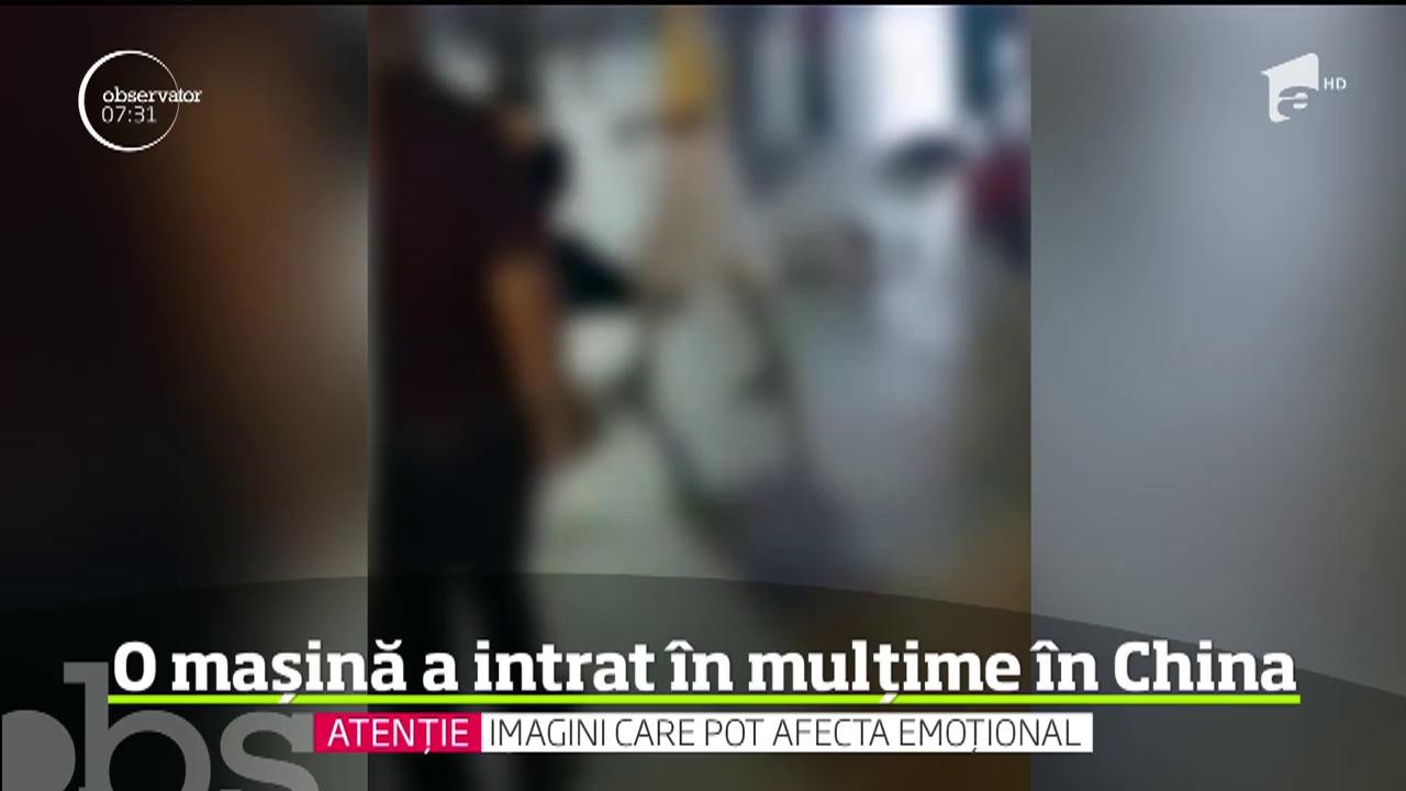 Scene de groază &icirc;ntr-o piaţă aglomerată din sudul Chinei. Un şofer a intrat &icirc;n mod deliberat cu viteză cu maşina &icirc;n mulţime