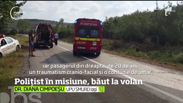 Un agent de poliţie din Iaşi a intrat cu maşina de serviciu &icirc;ntr-un copac, din cauza unei căprioare