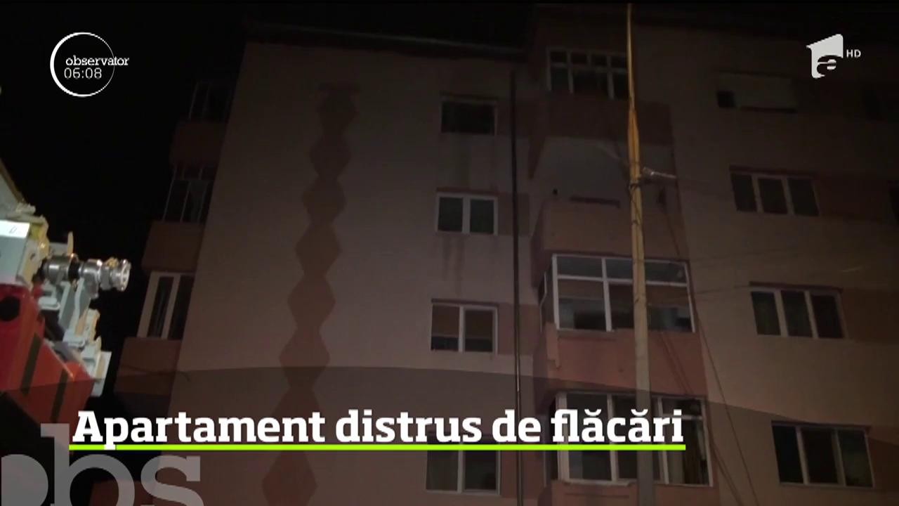 Apartament distrus de flăcări &icirc;n Alba Iulia