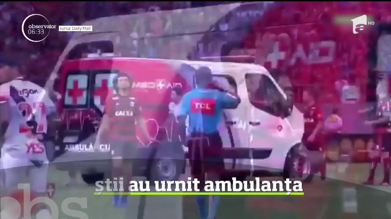 Gest remarcabil pe terenul de fotbal, &icirc;n Brazilia! Jucătorii unor echipe de fotbal şi-au unit forţele pentru a &icirc;mpinge o ambulanţă care nu mai pornea