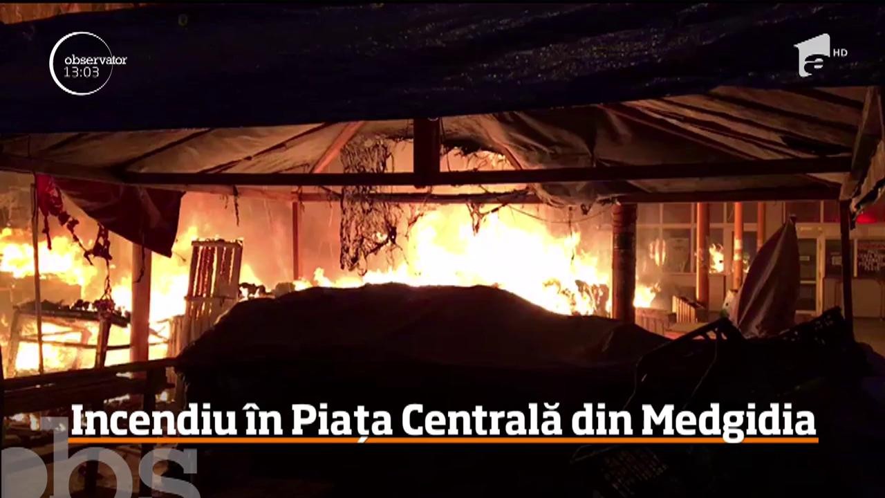 Au fost flăcări, fum şi panică &icirc;n zona pieţei centrale din Medgidia
