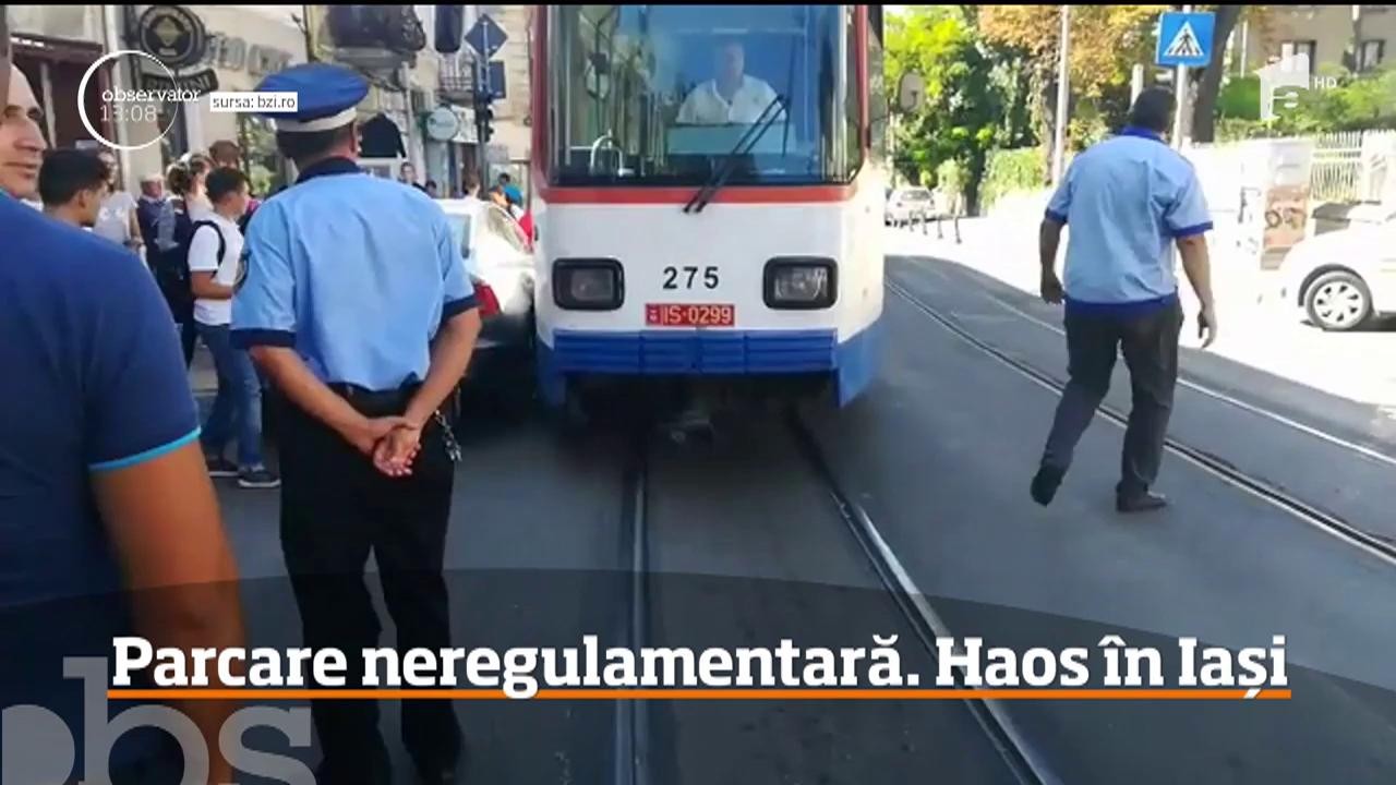 O parcare neregulamentară a paralizat traficul &icirc;n centrul vechi al Iaşiului!