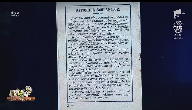 Smiley News! Care erau &rdquo;Datoriile școlare&rdquo; &icirc;n perioada interbelică. Una dintre reguli: &rdquo;Jocurile de noroc sunt oprite și pedepsite&rdquo;