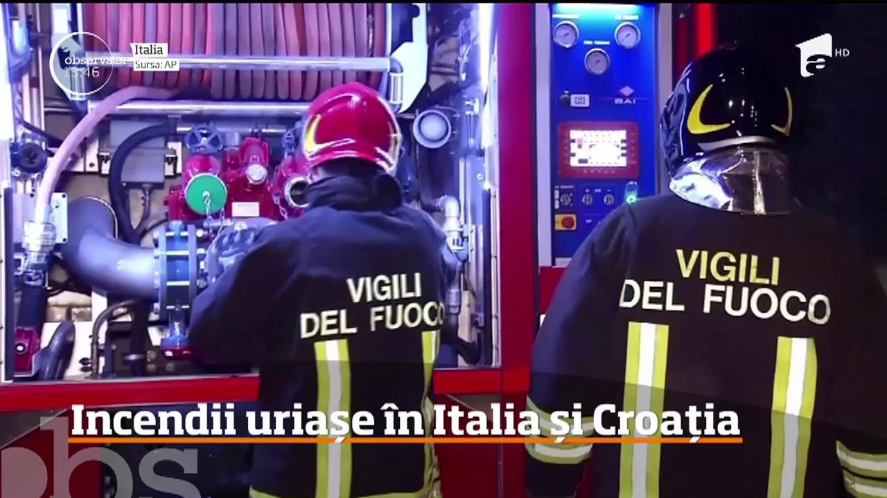 &Icirc;n timp ce rom&acirc;nii se confruntă cu temperaturi de iarnă, &icirc;n Italia şi Croaţia, autorităţile se luptă cu incendii de vegetaţie