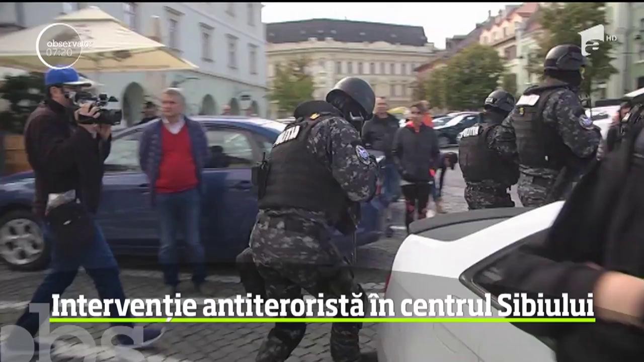 Ameninţare teroristă &icirc;n centrul Sibiului. Asta a fost misiunea care a mobilizat trupele speciale să intervină cu două elicoptere şi zeci de luptători