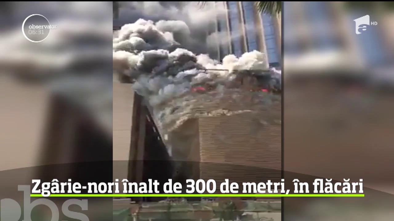 Incendiu puternic la un zg&acirc;rie-nori &icirc;n construcţie din Kuweit