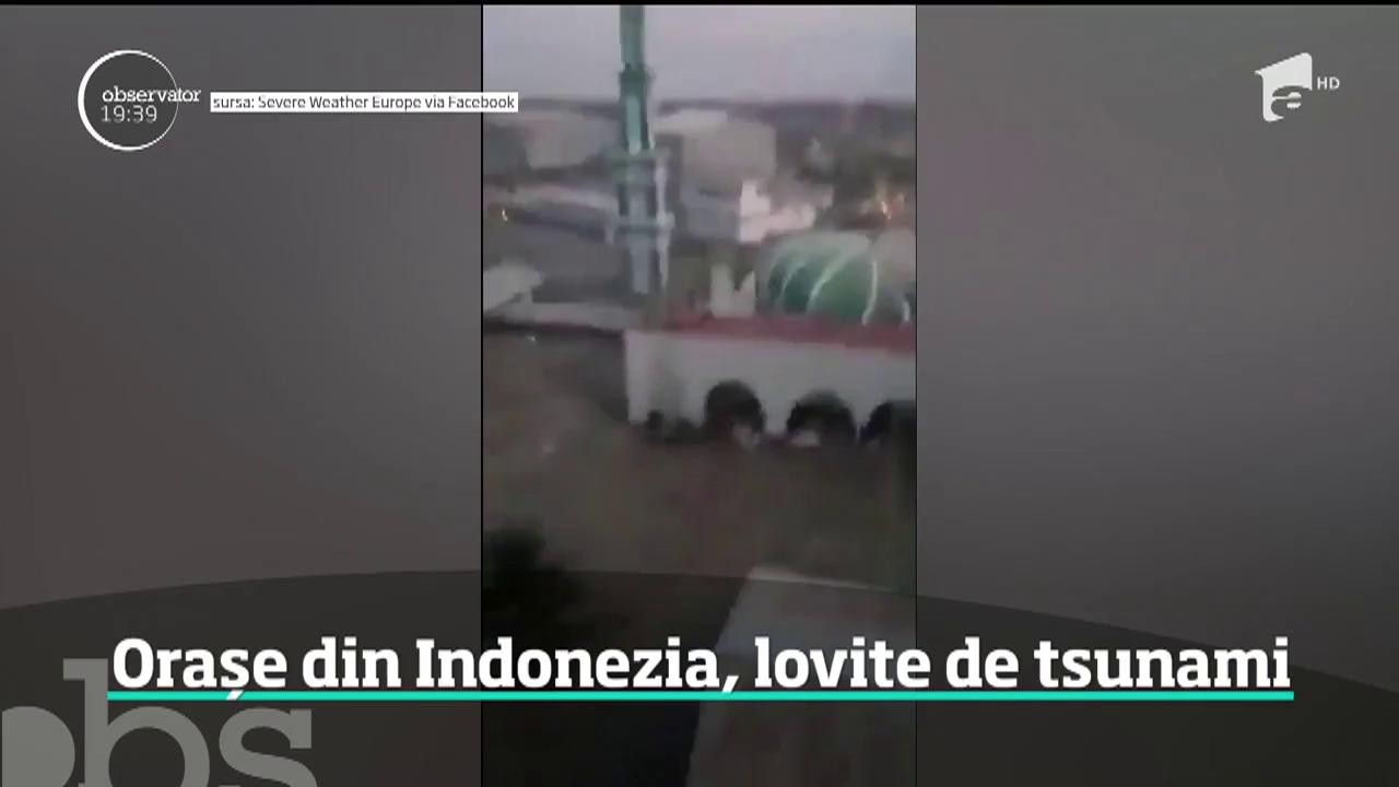 Orașe din Indonezia, lovite de tsunami