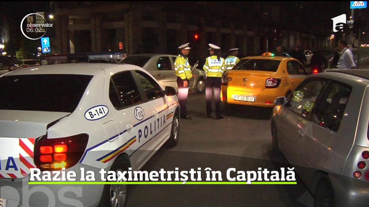 Razie la taximetriști &icirc;n Capitală. Peste o sută de mașini au fost verificate