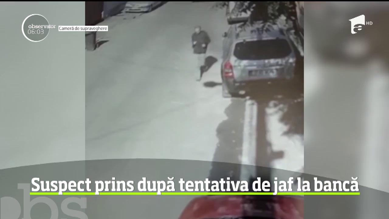 Suspect prins după tentativa de jaf la bancă