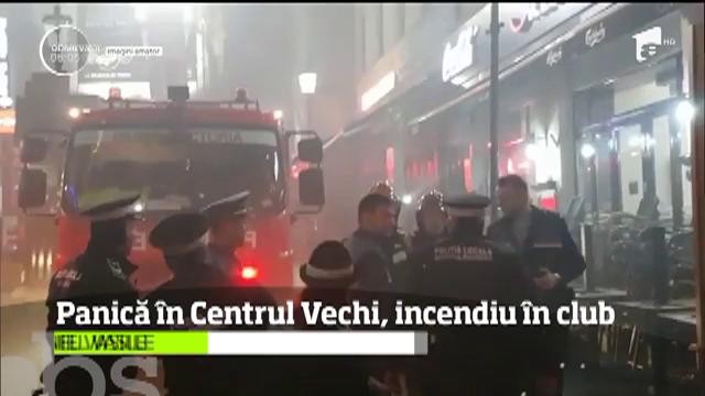 Panică &icirc;n Centrul Vechi al Capitalei! Sute de tineri au fost evacuaţi dintr-un club din cauza unui incendiu
