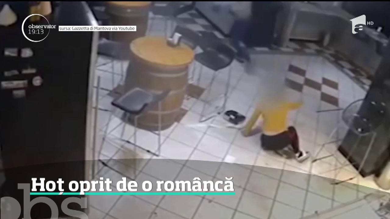 O rom&acirc;ncă din Italia a reuşit să pună pe fugă un hoţ