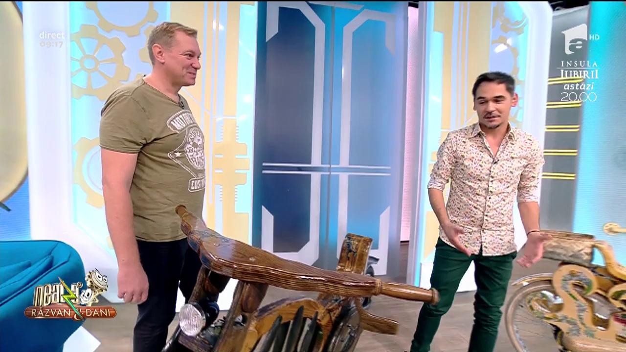 Wow! Inventatorul Gigi Maior a adus, la Neatza, prima bicicletă din lemn