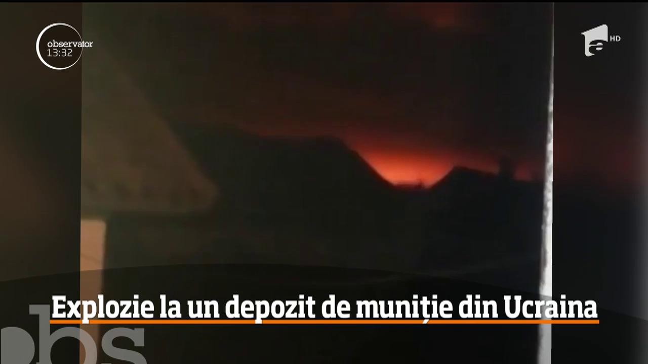 Explozii puternice la un depozit de muniţii din nordul Ucrainei!