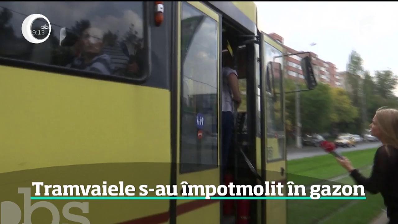 Tramvaie &icirc;mpotmolite &icirc;n gazon, &icirc;n București