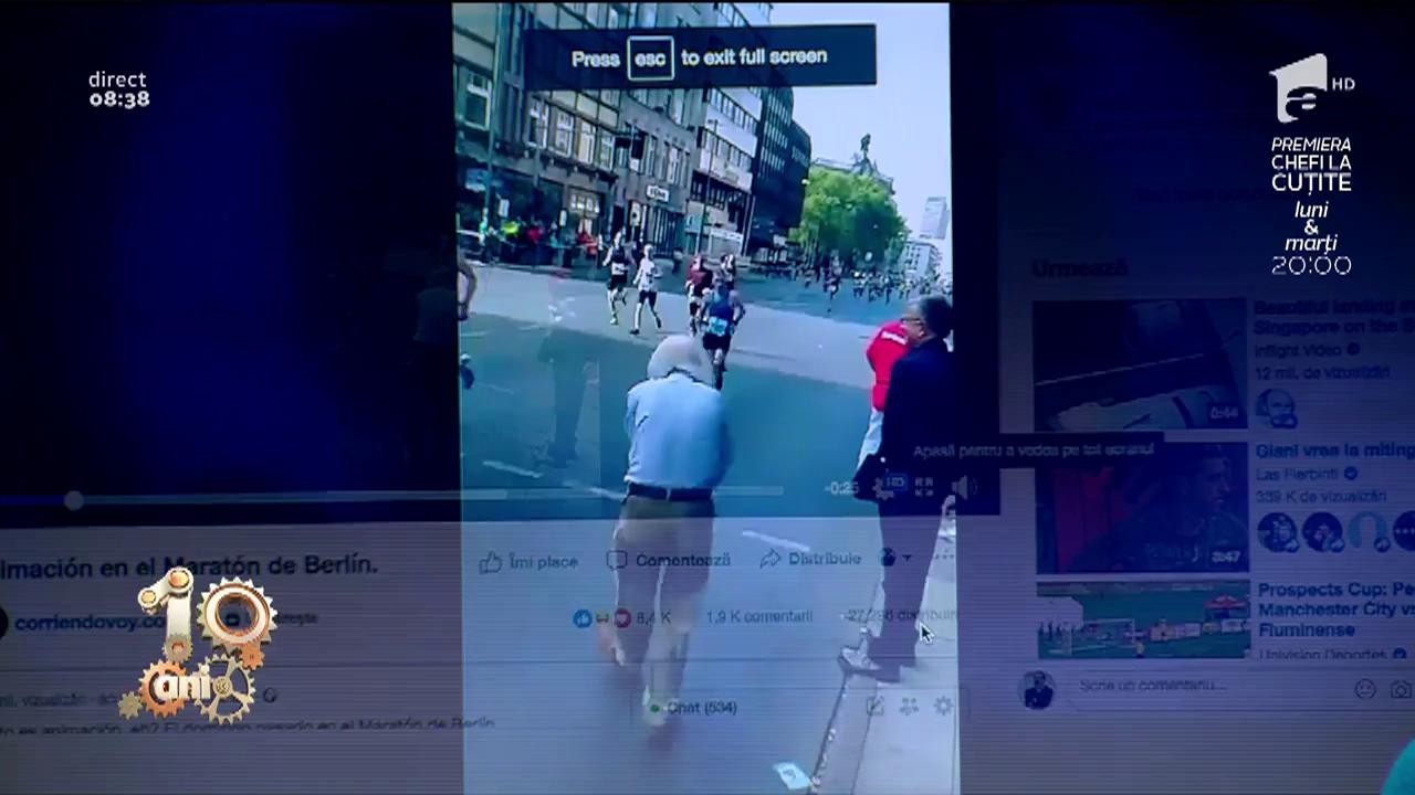 Smiley News! La Maratonul de la Berlin, un domn a dansat p&acirc;nă la epuizare