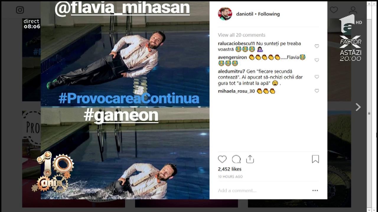 Dani Oțil &icirc;i lansează o nouă provocare Flaviei Mihăşan: sărituri &icirc;n piscină, &icirc;n costum