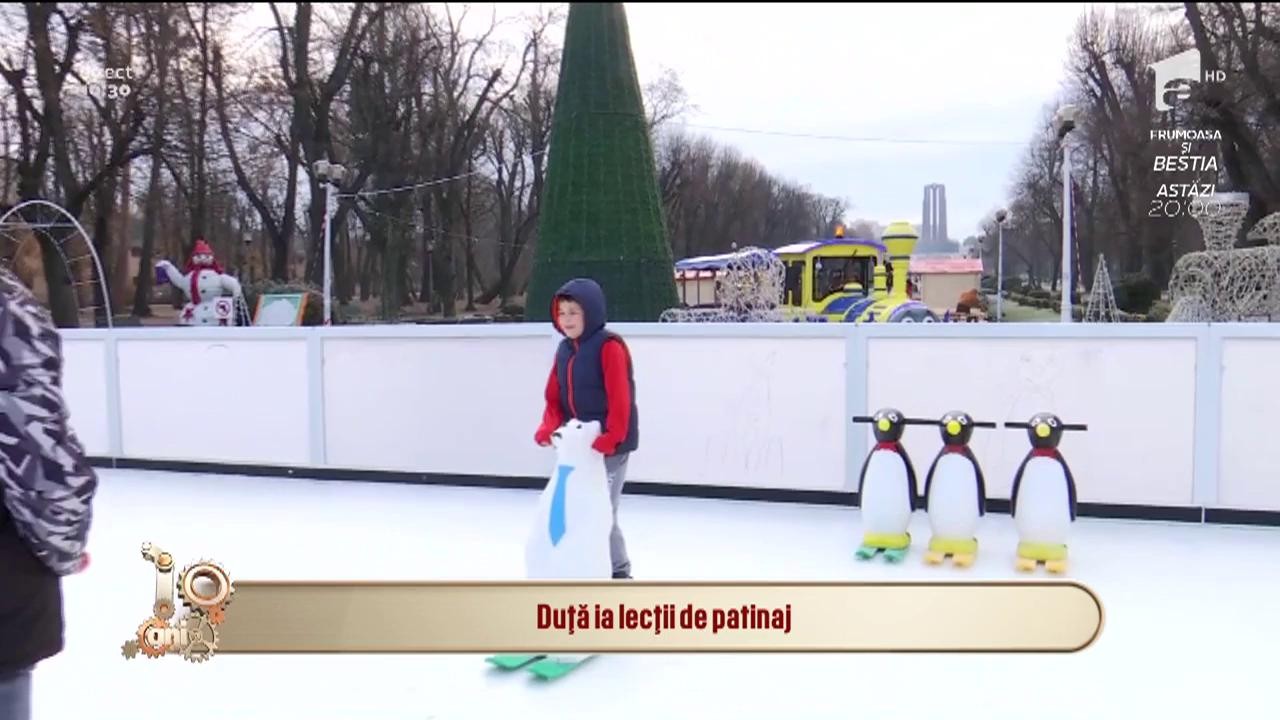 T&acirc;rg de Sărbători &icirc;n Parcul Carol. Duță ia lecții de patinaj