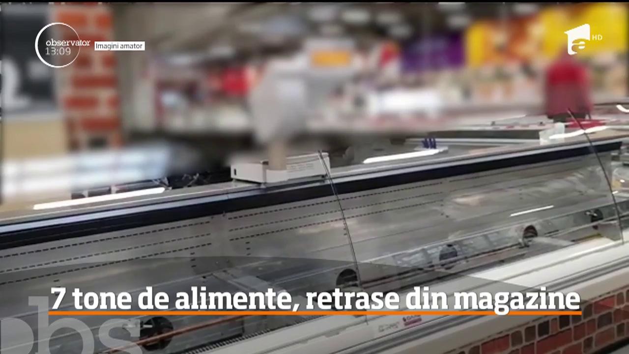 Peste 7 tone de m&acirc;ncare cu probleme au fost retrase de pe rafturile hipermarketurilor din Braşov