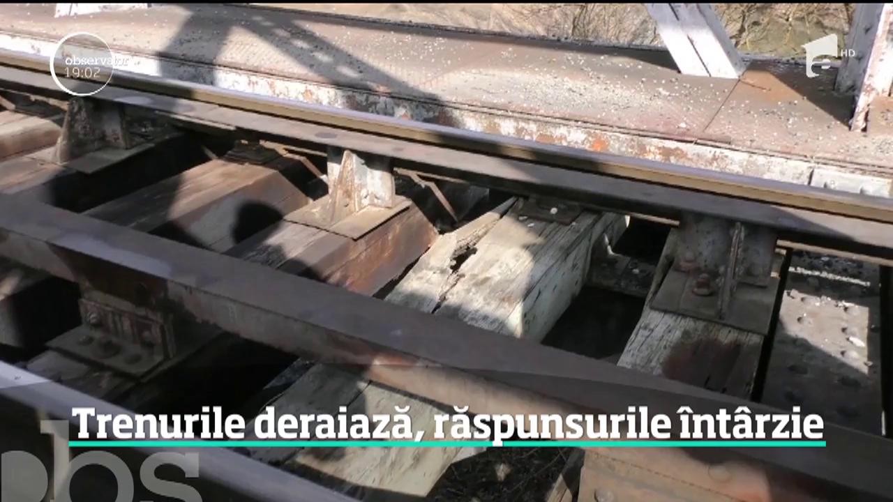 Şine vechi, şuruburi lipsă şi traverse de lemn putrezite. Sunt c&acirc;teva dintre cauzele care au dus la deraierea a două trenuri &icirc;ntr-o zi