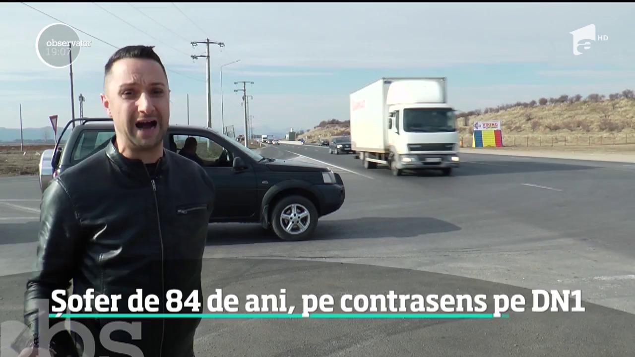 Șofer de 84 de ani, pe contrasens pe DN1, &icirc;ntre Ploieşti şi C&acirc;mpina