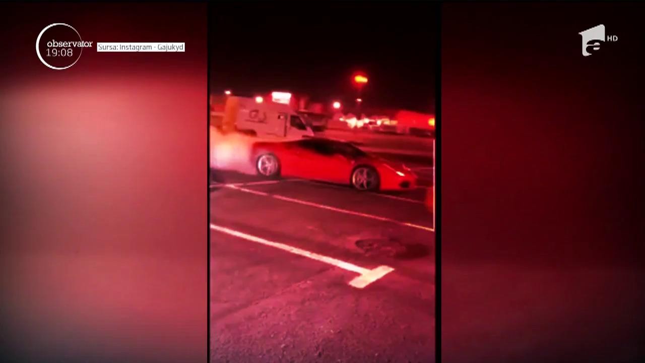 Aroganţele lui Victoraş Micula! T&acirc;nărul excentric s-a lăsat filmat &icirc;n timp ce făcea drifturi &icirc;n parcarea unui mall din Oradea