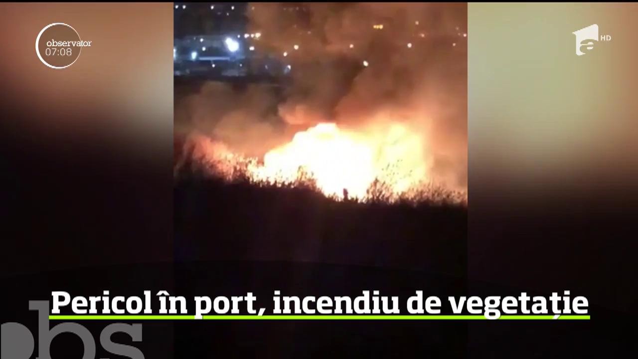 A fost pericol &icirc;n apropierea Portului Constanţa, unde a izbucnit un incendiu de vegetaţie