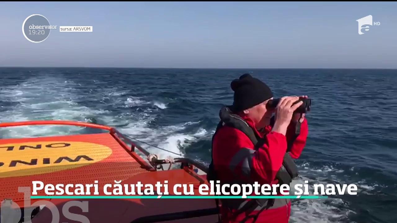 Cei trei pescari dispăruţi &icirc;n largul Mării Negre sunt căutați cu elicoptere și nave