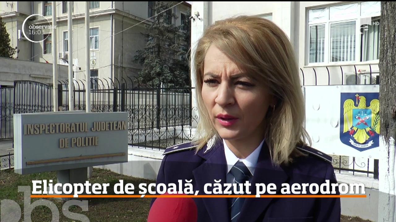 Elicopter de școală, căzut pe aerodromul din Strejnic, județul Prahova