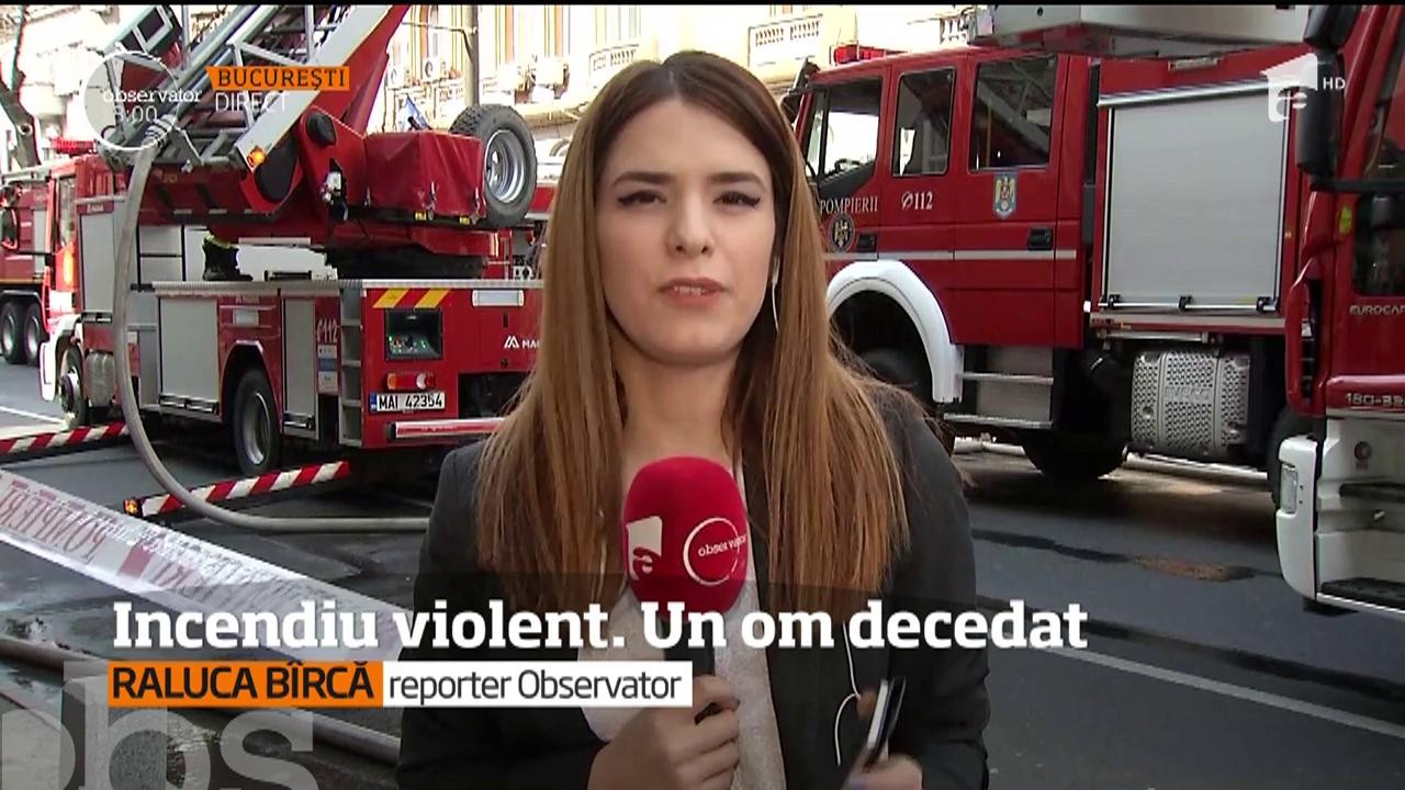 Un incendiu puternic a izbucnit &icirc;n Centrul Capitalei. Arde o clădire veche &icirc;n care sunt mai multe apartamente