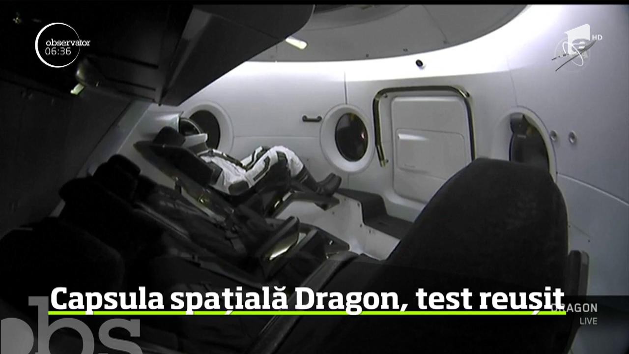 Capsula spaţială Dragon a revenit pe Păm&acirc;nt, după primul său zbor p&acirc;nă la Staţia Spaţială Internaţională