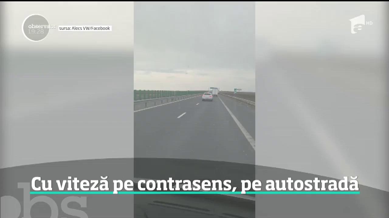O şoferiţă a pus zeci de oameni &icirc;n pericol, după ce a intrat cu maşina pe contrasens, pe autostrada Arad-Nădlac!