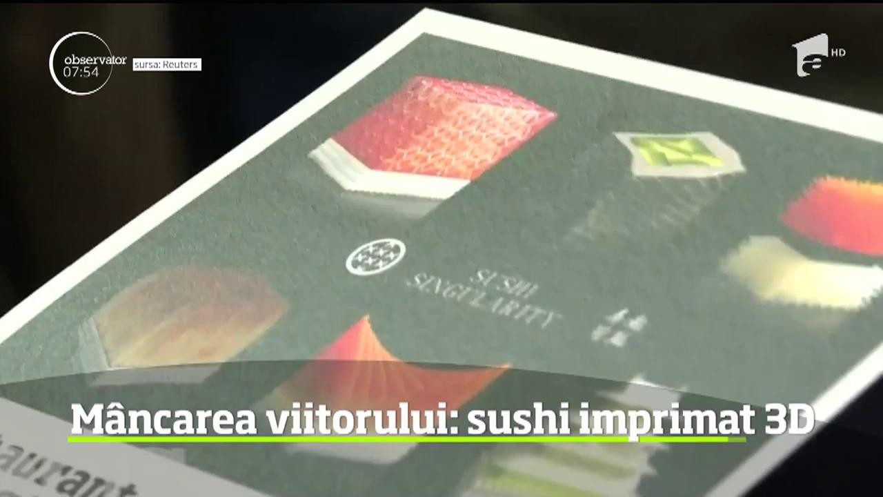 Japonezii &icirc;ncearcă să revoluţioneze modul &icirc;n care m&acirc;ncăm. O companie niponă a prezentat un aparat care este capabil să imprime sushi 3D personalizat