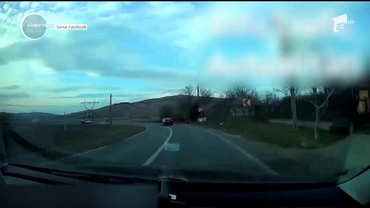 Imagini incredibile au fost surprinse de o cameră de bord pe o şosea din Cluj