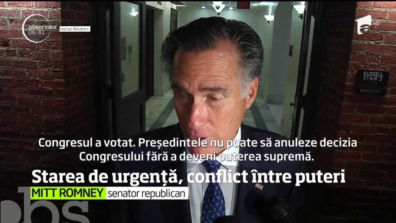 Donald Trump se va opune prin dreptul de "veto" după ce Senatul Statelor Unite a anulat starea de urgenţă pe care liderul de la Casa Albă o decretase la frontiera cu Mexicul