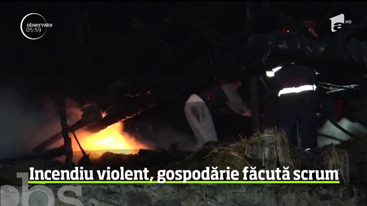 O gospodărie şi două anexe s-au făcut scrum &icirc;ntr-o localitate din Gorj