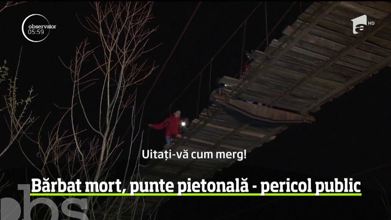 Un bărbat de 67 de ani a murit după ce a căzut de pe o punte pietonală veche de 30 de ani, aflată &icirc;n stare deplorabilă