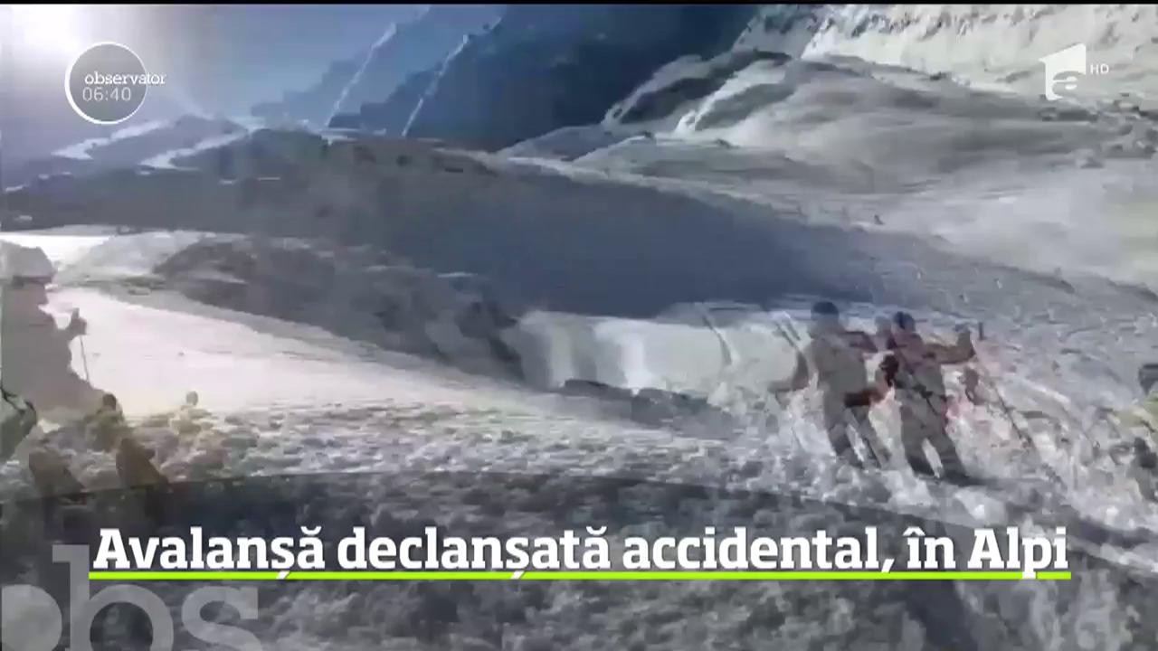 Imagini dramatice filmate &icirc;n Alpii Austrieci. Un amator de schi la mare altitudine a surprins momentul &icirc;n care grupul din care făcea parte a declanşat, fără să vrea, o avalanşă