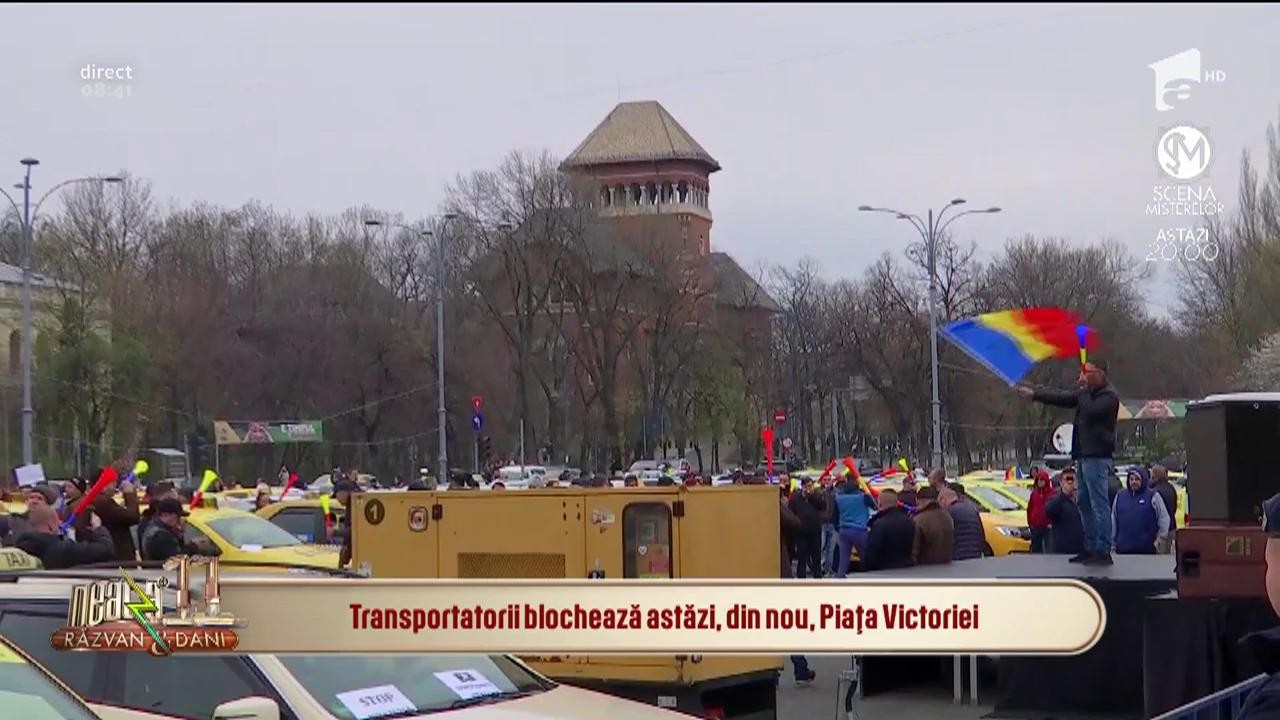 Transportatorii continuă protestele &icirc;n Piața Victoriei! Vor fi restricţii de trafic &icirc;n intervalul orar 6:30-15:00