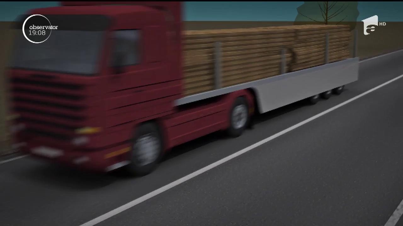 Drumul Naţional 1, blocat de un carambol cu opt mașini. Un şofer a depăşit &icirc;n curbă un TIR plin cu lemne şi a pierdut controlul volanului