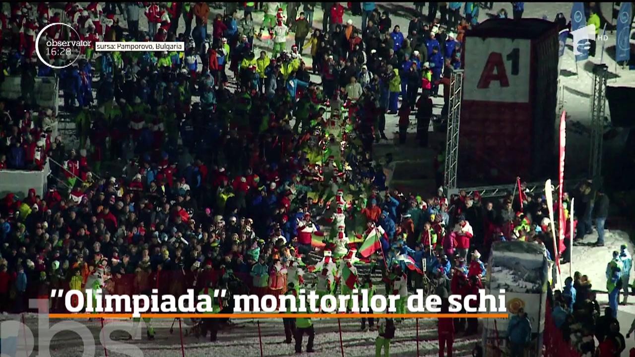 Competiția monitorilor de schi din Bulgaria. Exerciţiul prezentat de rom&acirc;ni a st&acirc;rnit aplauze
