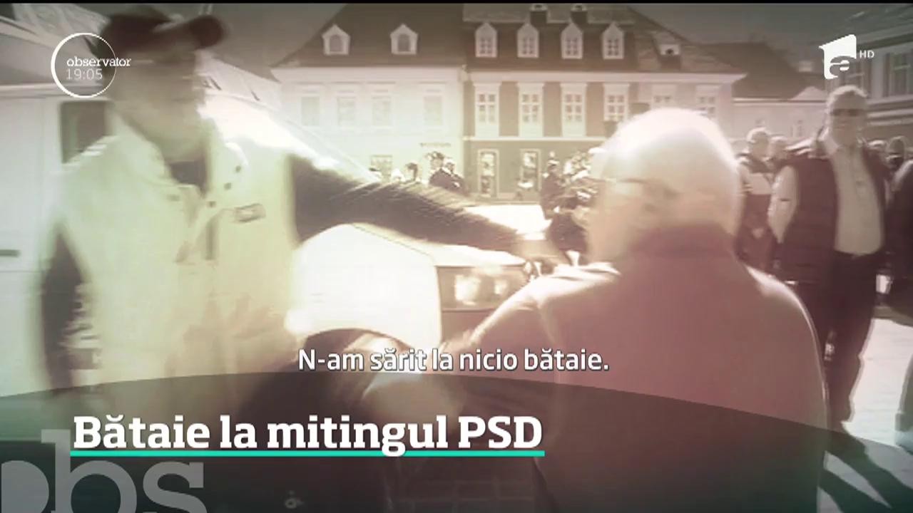Scandal cu pumni şi picioare la mitingul pro PSD din Braşov. &Icirc;n duba jandarmilor a fost bărbatul agresat!