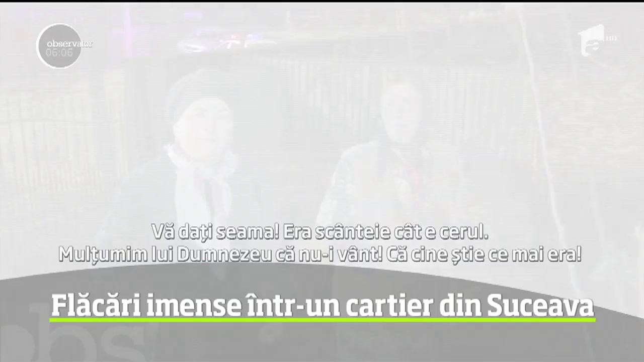 Incendiu puternic &icirc;ntr-un cartier din Suceava. Flăcări au fost la un pas să se extindă la locuinţele din vecinătate