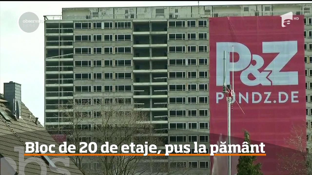 Un bloc de 20 de etaje din vestul Germaniei transformat &icirc;ntr-un morman de moloz &icirc;n doar c&acirc;teva secunde