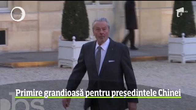 Primire grandioasă pentru liderul chinez &icirc;n Paris, &icirc;naintea unor discuţii cu o miză crucială pentru economia globală