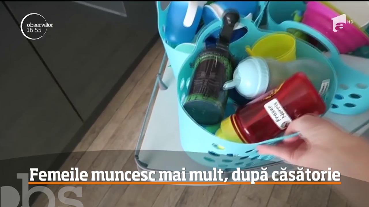 Femeile muncesc mai mult, după căsătorie. Cu c&acirc;t crește timpul alocat responsabilităţilor casnice