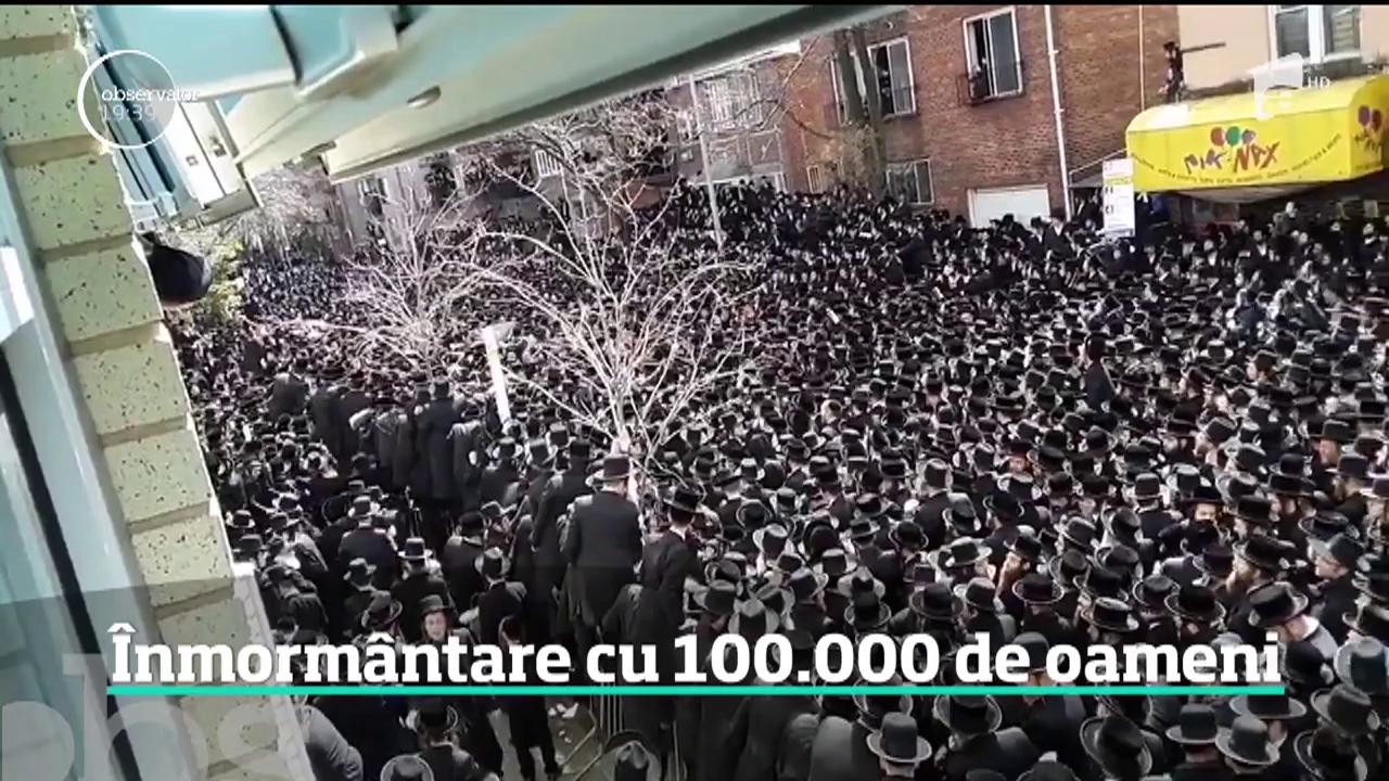 Imagini rare &icirc;n New York la &icirc;nmorm&acirc;ntarea unui rabin de origine rom&acirc;nă