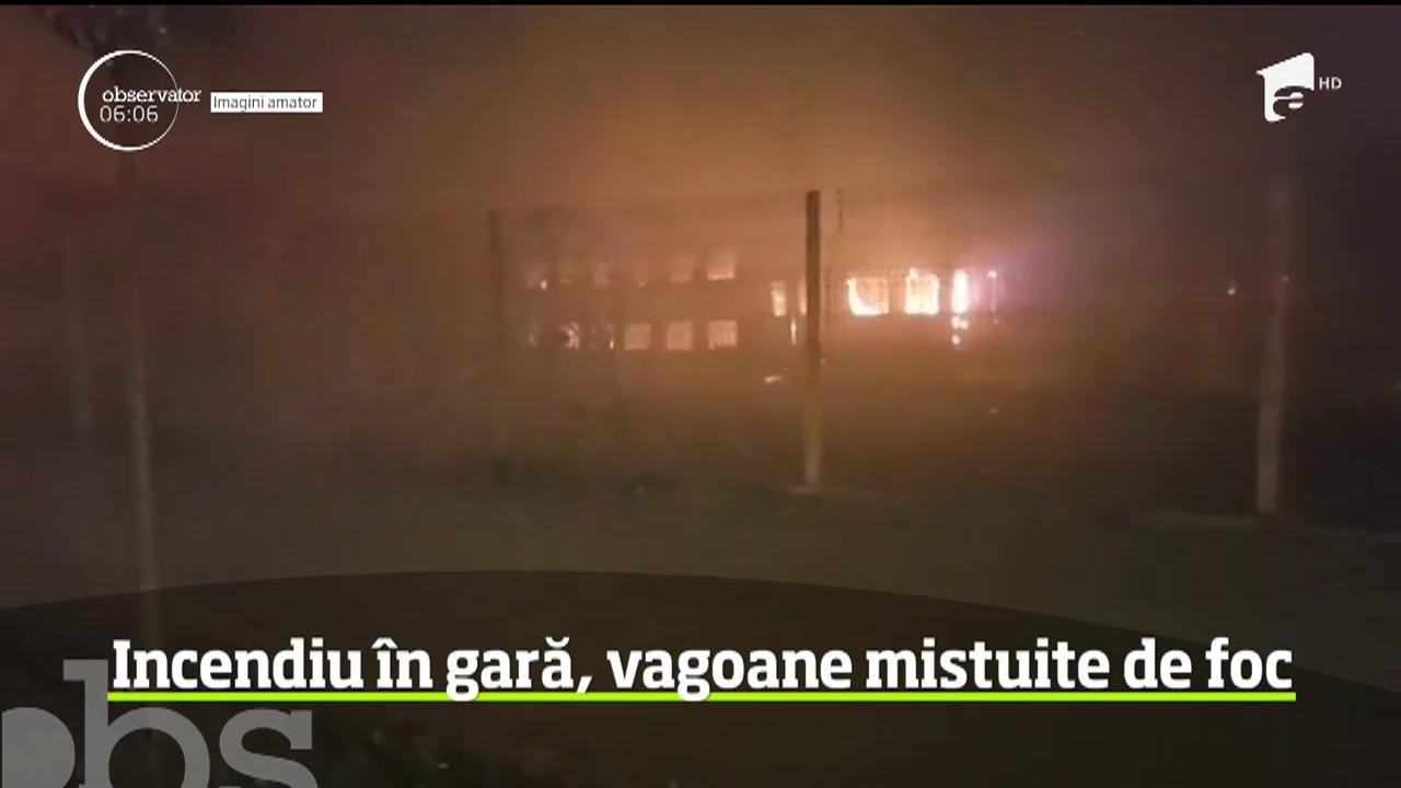 A fost incendiu de proporţii &icirc;n gara din oraşul Caransebeş