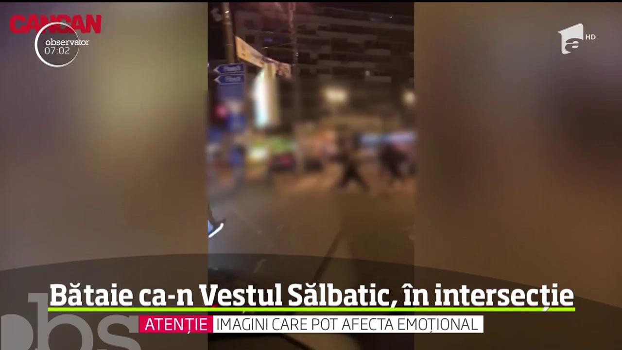 Scene demne de filmele de acţiune &icirc;n Capitală! Mai mulţi tineri s-au luat la bătaie &icirc;n mijlocul străzii