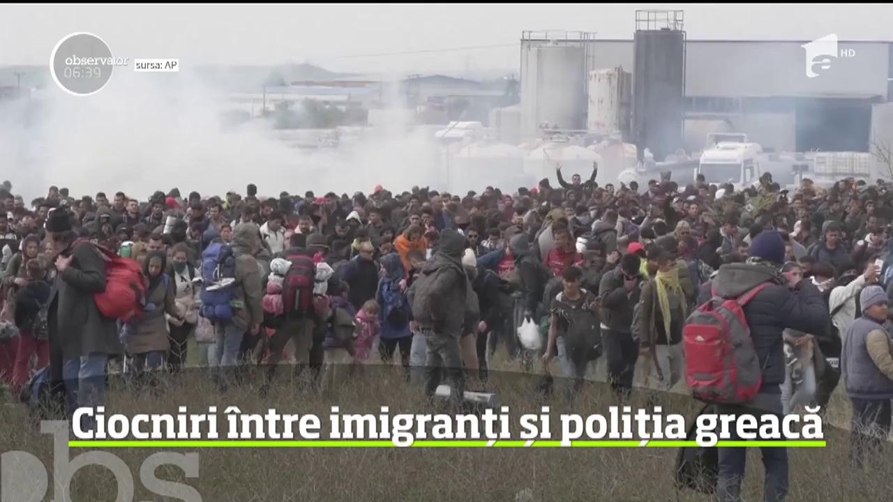 Ciocniri &icirc;ntre imigranți și poliția greacă
