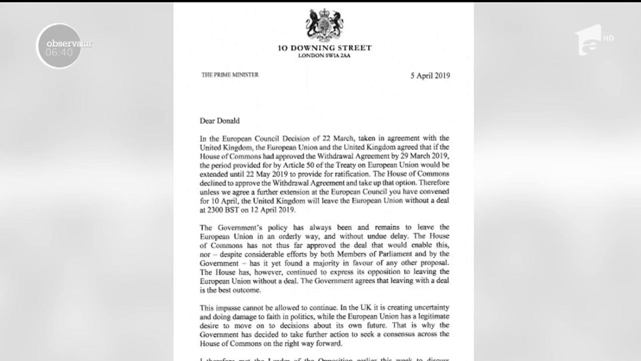 Brexit-ul ar putea fi am&acirc;nat p&acirc;nă pe 30 iunie